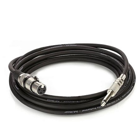 Cabo P10 Mono  x  XLR Fêmea blindado 35 mts – jc.cabos