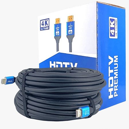 Cabo HDMI 2.0 4K Ultra HD blindado 19 pinos -  E-tink 25 metros