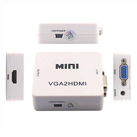 Mini Conversor VGA para HDMI ativo