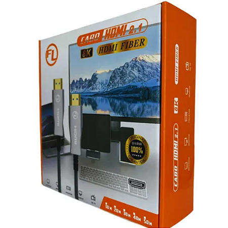 Cabo Hdmi 15m 8k Gold Ultra Hd 4k 3d Fibra Optica Com Malha