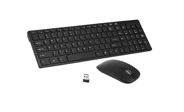 Teclado E Mouse Sem Fio Ultra Slim com protetor silicone 2.4 Ghz JP-01