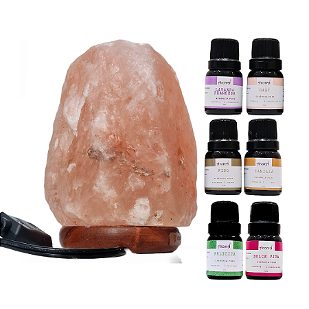 Kit Luminária Difusora + 6 Essências Aromáticas Premium Aromá 10ml