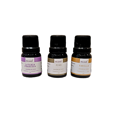 Kit 3 Essências Aromáticas Puras 10ml cada Aromá