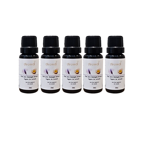 Kit 5 Mini Óleos de Massagem Maracujá e Lavanda 20ml Aromá