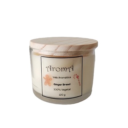 Vela Aromática Perfumada Ginger Bread Aromá 120g - Especial de Natal
