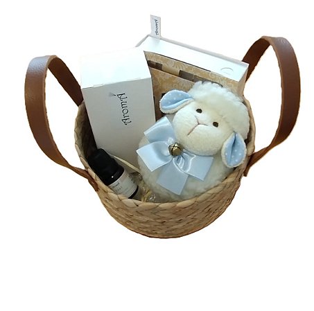 Kit Nascimento Maternidade Menino Aromá Cesto Carnaúba