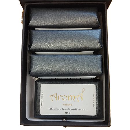 Kit Felicità Premium Masculino Aromá Cx 4 Sabonetes Barra 150g