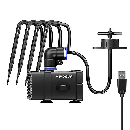 Kit de Irrigação Automática VIVOSUN FlexFeed 4W – Sistema com Bomba e 4 Gotejadores