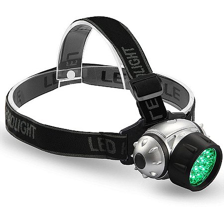 LANTERNA LED VERDE COM SUPORTE PARA CABECA