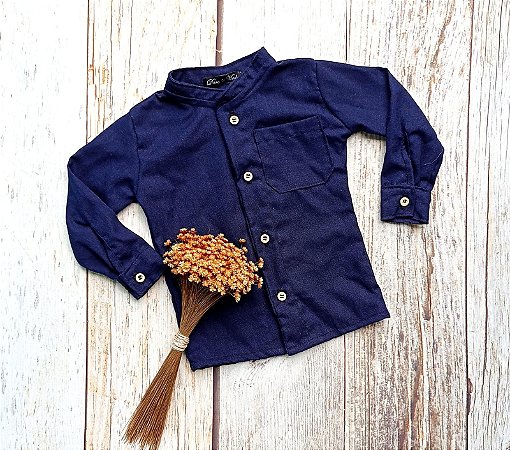 Camisa Guto azul marinho - Manga longa