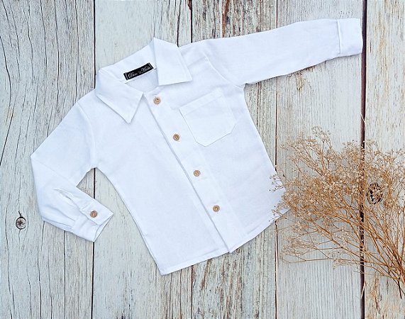 Camisa Pietro branca - Manga longa