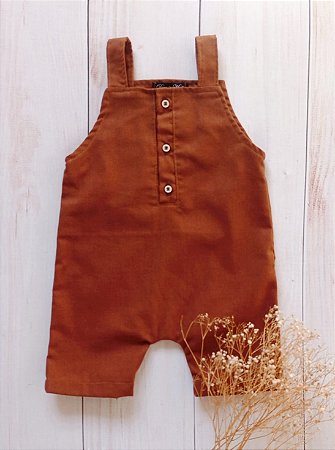 Jardineira Pierre curta - Terracota