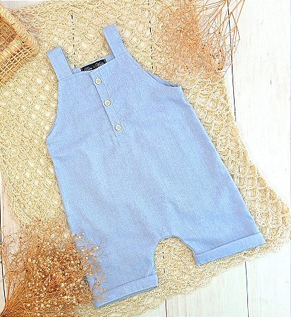 Jardineira Pierre curta - Azul serenity