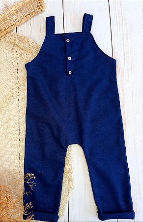 Jardineira Pierre longa - Azul marinho