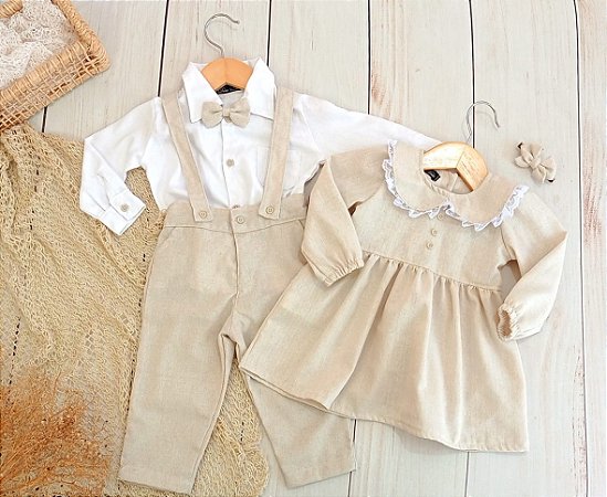 Combo - Look Pietro natural + Vestido Emili natural
