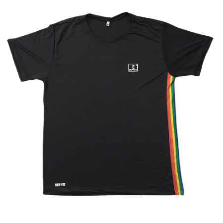 Camisa treino preta lateral Dry-fit (PP, P, M, G, GG)
