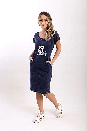 Vestido Good Vibes Gorillas Finger (Azul e Rosa)