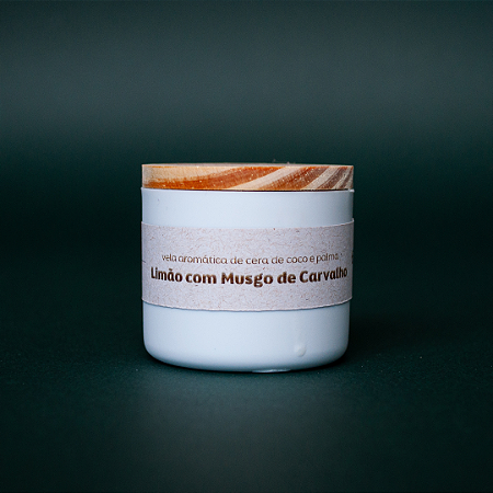 Vela Aromática - Pote Ecológico 60g - Limão Siciliano com Musgo de Carvalho