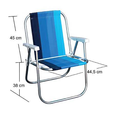 Cadeira de Praia BTF Varanda Alta Standart em Alumínio - Estampas Sortidas