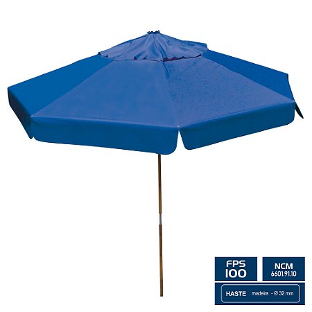 Ombrelone Redondo Ø 3,00m com abas - Azul Royal - BTF