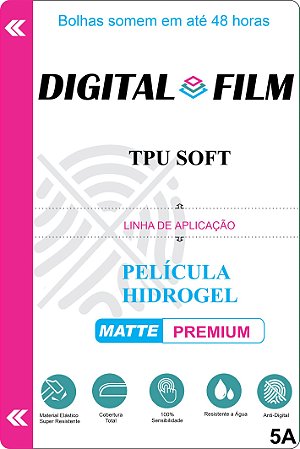 5A - 50 Películas PREMIUM Matte Fosca Hidrogel TPU Soft para Máquinas de Corte