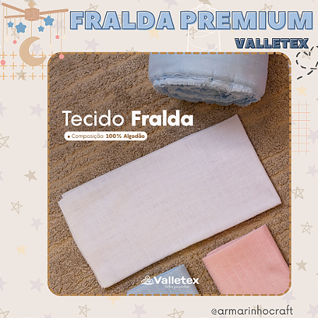 TECIDO FRALDA QUADRICULADA PREMIUM-VALLETEX