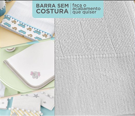 FRALDA BOCA 35X50 QUADRICULADA PREMIUM PINTE E BORDE - VALLETEX