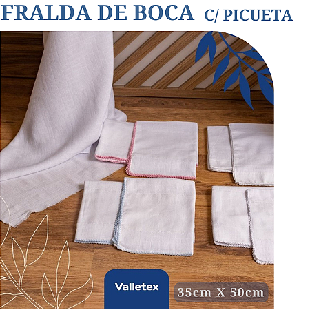 FRALDA BOCA 35X50 QUADRICULADA PINTE E BORDE COM PICUETA- VALLETEX