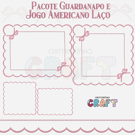 PACOTE GUARDANAPO E JOGO AMERICANO LAÇOS