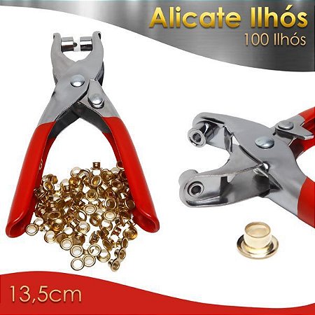 ALICATE PARA APLICAÇÃO DE ILHOS - C/100 ILHOSES