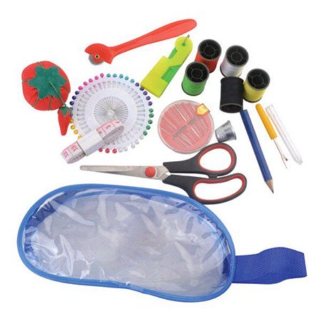 KIT ESTOJO DE COSTURA DOMÉSTICO - ESTOJO COM 15 ITENS