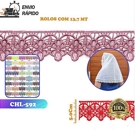 RENDA GUIPIR CHL-592 - 5.0 CM -  ROLO C/13.7 METROS