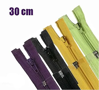 ZIPER NYLON GROSSO DEST. - 30CM - Nº5 - PCT C/100 UNID.