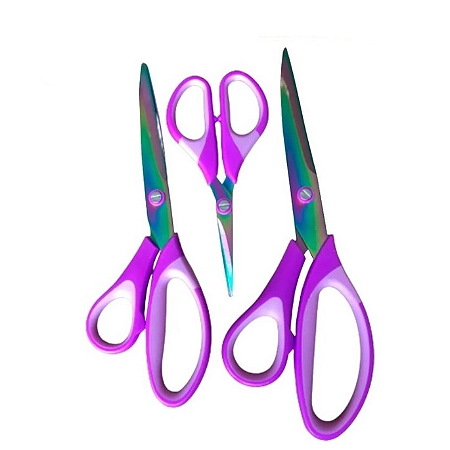 KIT TESOURAS TITANIUM  CABO SOFT - 3 UNIDADES