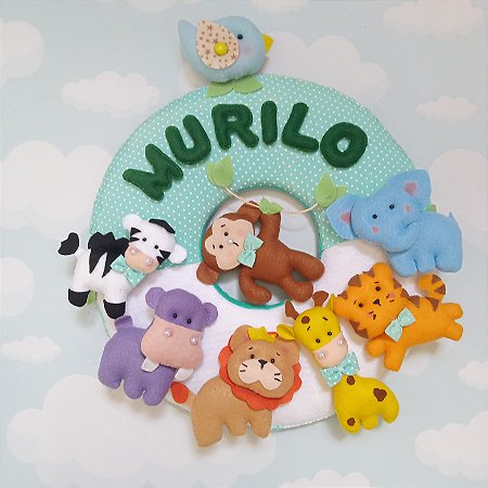 Enfeite porta maternidade safari