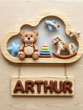 Enfeite porta maternidade tema urso brinquedos