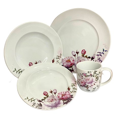 Aparelho Jantar/Chá Porcelana 16 Pçs Versa Garden Germer - Lulay Store -  Loja de presentes online