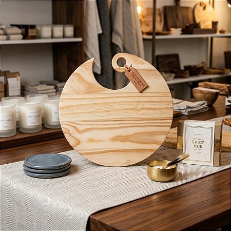 Base Gourmet em Madeira Maciça para Frios - 27 cm