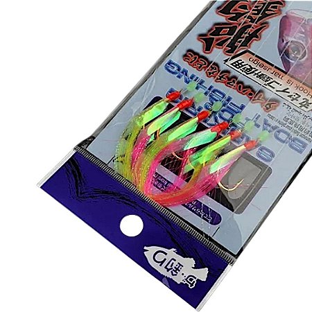 Chicote de Pesca Sabiky com 6 Anzóis Tamanho 15