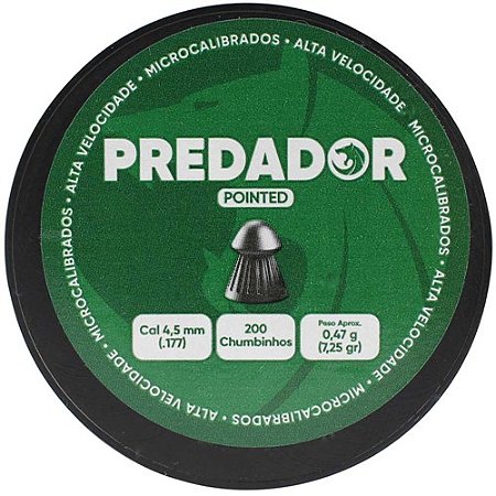 Chumbinho Predador Pointed 7,25gr c/200 und. Calibre 4.5mm