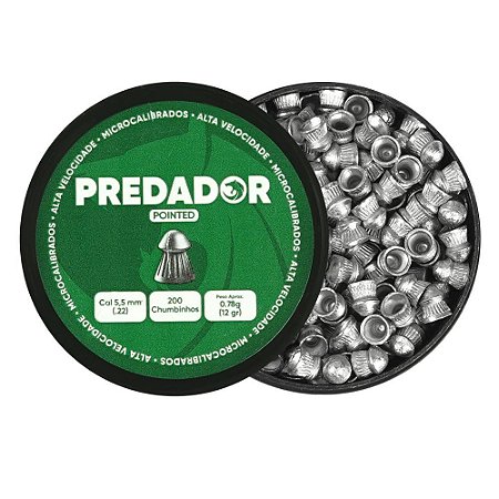 Chumbinho Predador Pointed 12gr c/200 und. Calibre 5.5mm