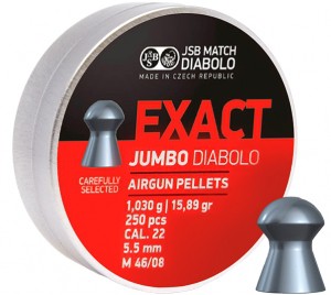 Chumbinho Jsb Exact Jumbo Diabolo 15,89gr c/250 und. Calibre 5.5mm