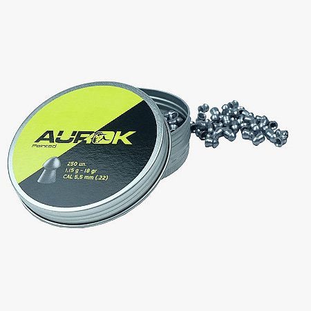 Chumbinho Aurok Pointed 18gr c/250 und. Calibre 5.5mm