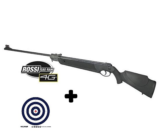 Carabina de Pressão Rossi Dione 4G 4.5mm GR Nitro + Chumbo Rossi Spider + 40 Alvos