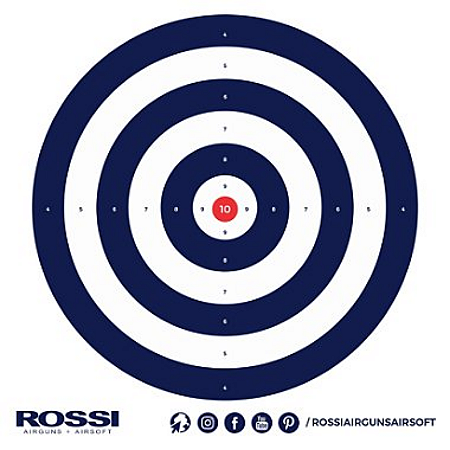 Alvo de Papel Rossi Airguns/Airsoft Azul 140x140mm c/30 unidades