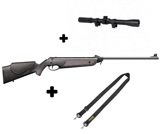 Carabina de Pressão Rossi Nova Dione 5.5mm + Luneta 4x20 + Bandoleira