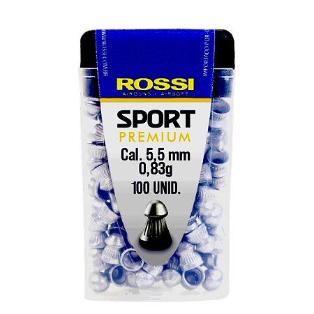 Chumbinho Rossi Sport Premium 5.5mm 0,83g com 100 unidades