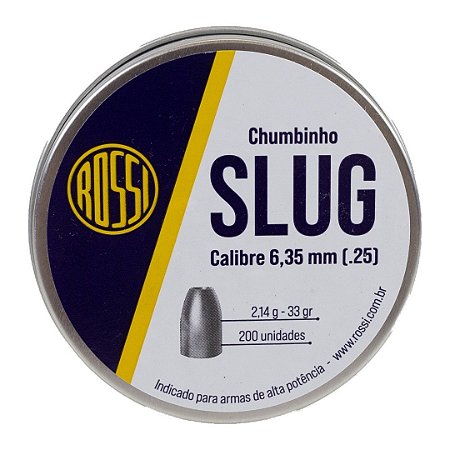 Chumbinho Rossi Slug 6.35mm 2,14g (33gr) c/200 unidades