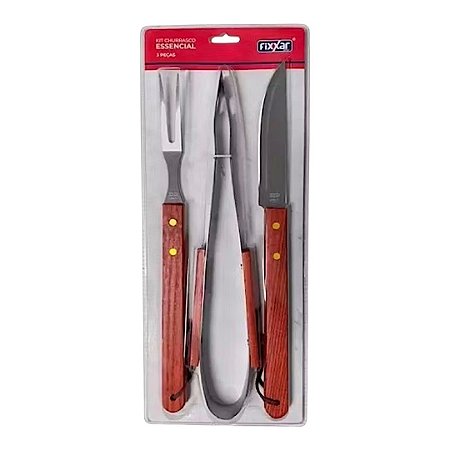 Kit Churrasco Essencial 3 Peças Fixxar