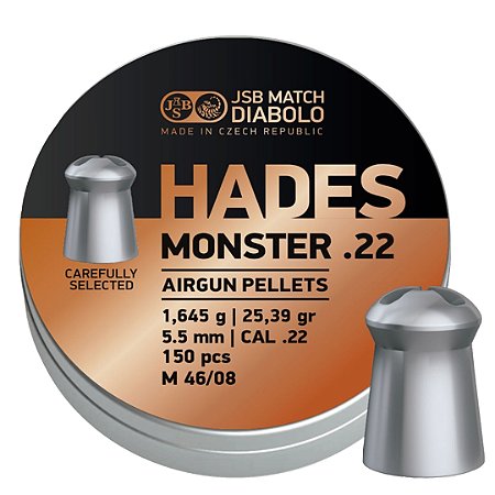 Chumbinho Jsb Hades Monster 25,39gr c/150 und. Calibre 5.5mm